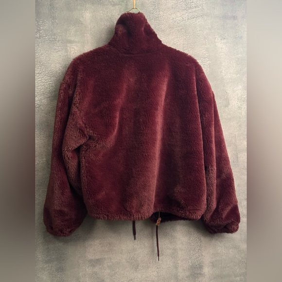 Lucky Brand Merlot Funnel Neck Faux Fur Jacket - Picture 6 of 8